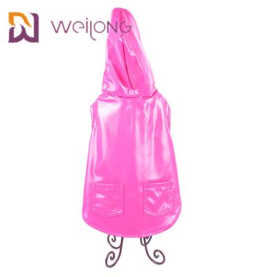 China Customized Pink PU Leather Lightweight Waterproof Dog Coat Xl Dog Raincoat for sale