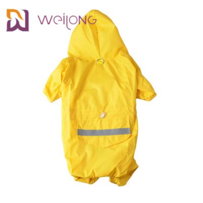 China PU Leather Lightweight Yellow Dog Raincoat Jackets Windproof MESH Lining for sale