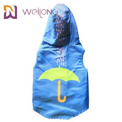China Velcro Opening Rubber Print Waterproof Pet Raincoat Blue XS-XL for sale