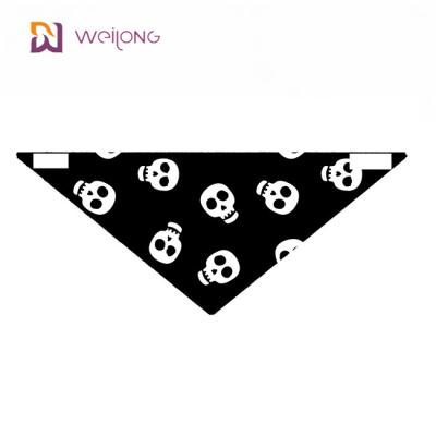 China BSCI Halloween Dog Bandanas Fashionable Soft Triangle Bibs Scarf with Skull Pattern for sale