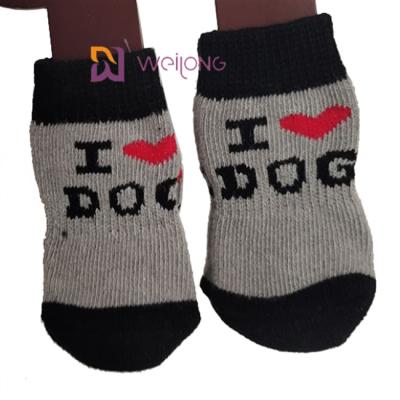 China Peúga protetora do anti deslizamento da personalização para o risco de Paw Dog Socks To Prevent do cão à venda
