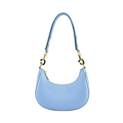 China Ladies Bag Leather Handbags New Underarm Blue Leather Hand Bag For Women And Ladies Handbag for sale