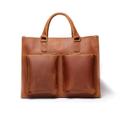 China Vintage Crazy Horse Leather Briefcases For Men for sale