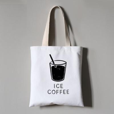 China Wholesale Fashion School Custom Printing Logo Canvas Handbag For Women ,Cotton Shoulder Tote Shopping Bag for sale