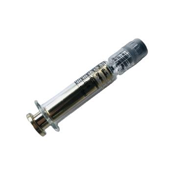 China jeringuilla de cristal médica disponible 1ml con el metal Rod de la cerradura de Luer en venta