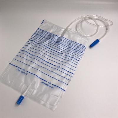 China Transparent Urine Drainage Bag 2000ml With Push Pull Valve for sale