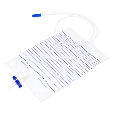 China T Valve 2000 ML Urine Drainage Bag , Urine Collection Bag For Adults for sale