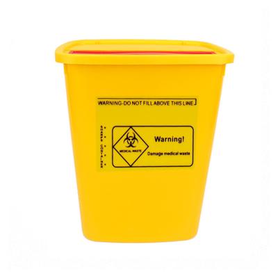 China Plastic Yellow Medical Waste Bin Needles Disposable Sharps Container for sale