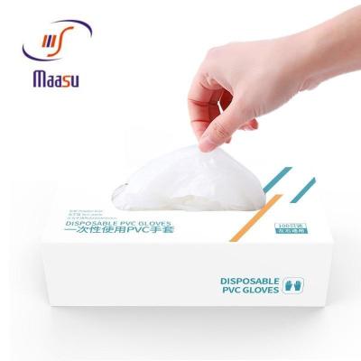 China Household Powder Free Clear Vinyl Gloves For Food Service Cleaning for sale