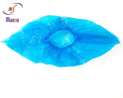 China 2.5g Disposable Waterproof Shoe Covers PE CPE Shoe Cover Blue for sale