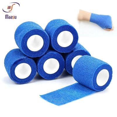 China Selvage Solid Blue Mesh Medical Gauze Bandage 55% Viscose 45% Cotton for sale