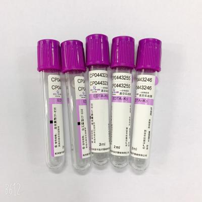China Blood Cell Analysis K3 EDTA Blood Collection Tubes Disodium EDTA Salt 2ml 5ml for sale