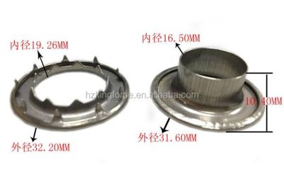 China Windsurfer Parts Marine Stainless Steel Eyelets 17mm 14.5mm Inner Diameter for sale
