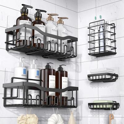 China No Drilling Large Capacity Rustproof Stainless Steel Bathroom Organizer Bathroom Shower Shelves for Inside Shower Rack for sale
