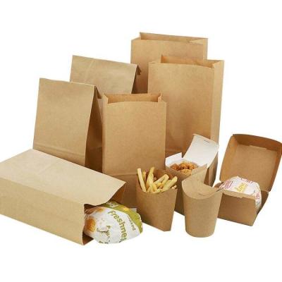 China Food Grade Customized Printed Greaseproof Sandwich Hot Dog Packaging Brown or White Takeaway Kraft Paper Bag for sale