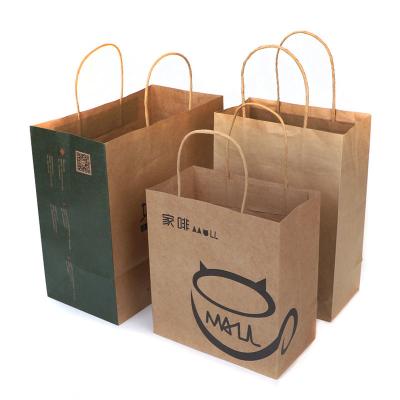 China Different Size Versatile Brown Kraft Paper Bag with Handle Eco-friendly Highest Grade Materials for Packaging for sale