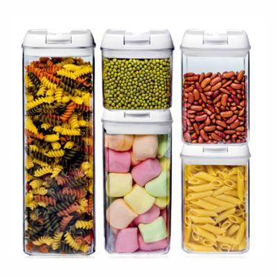 China BPA free Kitchen Use Customized Set Of 5 Pcs Airtight Plastic Dry Food Storage Container for sale