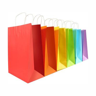 China Environmental  Colorful  Large Paper Gift Bags Kraft Paper Bags for Birthday Treat Bag, Goodie Bag, Party Bag and More for sale