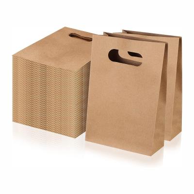 China Brown Paper Gift Bags Birthday Party Favor Bags Gift Wrap Bags Kraft Paper Bags with Handle for sale