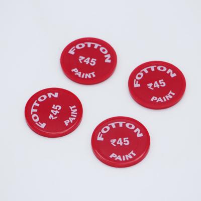 China Colorful Customized Logo Plastic Trolly Coins for Supermarket for sale