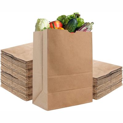 China Large Paper Bags Kraft Brown Paper Grocery Bags for Grocery Shopping for sale