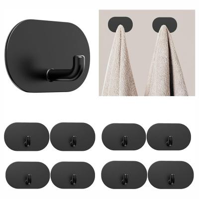 China Rust-Proof Adhesive Hooks Heavy Duty Stick On Wall Hooks Stainless Steel Kitchen Bathroom Hooks for sale