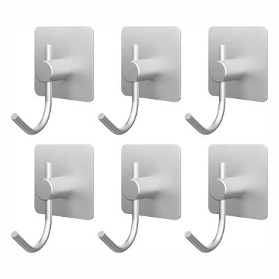 China Waterproof Adhesive Wall Hooks Aluminum Towel Hooks for Kitchen and Bathroom for sale