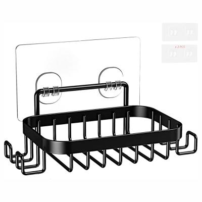 China Rustproof Stainless Steel Bar Soap Holder Soap Dish Holder with Hooks for Bathroom for sale