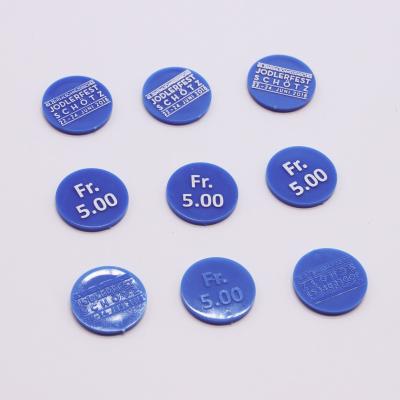 China Embossed Customized Colorful Plastic Token Coins for Promotion for sale