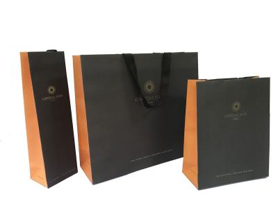 China Black Personalised Handmade Sheet Paper Bag Customized Logo Printing for sale