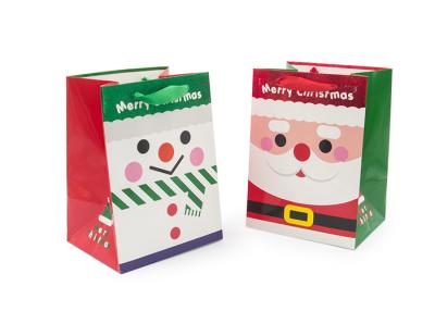 China Full Color Printed Merry Christmas Gift Bags With Glitter CE Certification for sale