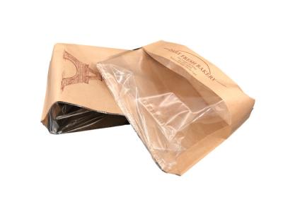 China Kraft Eco Friendly Food Packaging Bags With Front Window CE Certification for sale