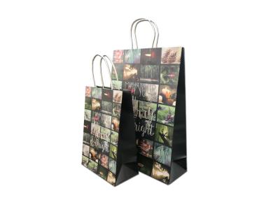 China Decorative Luxury Christmas Packaging , Fancy Printed Paper Shopping Bags for sale