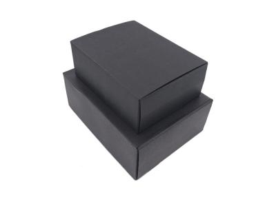 China Natural Kraft Paper Black Cardboard Shipping Boxes With Tray For Gift for sale