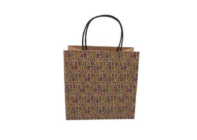 China Recycled Brown Eco Paper Shopping Bags With Handles Digital Printing for sale
