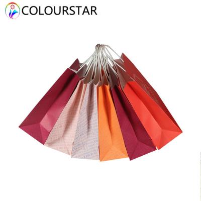 China SGS CMYK Kraft Paper Shopping Bag Twisted Handles​ 157gsm With Logo for sale