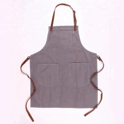 China CHANGRONG Custom Cooling Heavy Duty Gray Canvas Work Apron With Pockets for sale