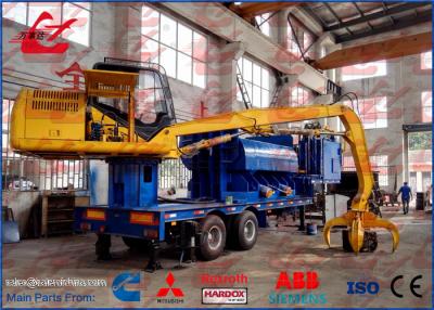 China Mobile Metal Baler Logger Mounted on Trailer and Grab For Metal Recyling Industry And Facotry 3m or 6m Length Press Room for sale