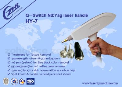 China Professional 1064nm & 532nm & 1032nm 2 in 1 long pulse laser  tattoo removal handpiece for sale