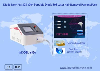 China Máquina sin dolor eficaz portátil del retiro del pelo del laser IPL del diodo 808nm para el salón de belleza en venta