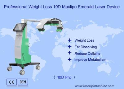 China emagrecimento gordo não invasor da perda 635nm 532nm da terapia da máquina do laser da esmeralda 10d à venda