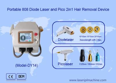 China 2 in 1 Picolaser diode ontharing en picosecond laser tatoeage verwijdering machine Te koop