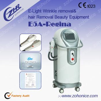 China Vertical IPL RF Multi Function Beauty Equipment E Light With Two Elight Handles for sale