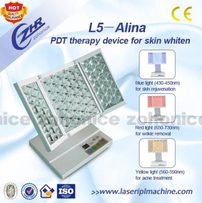 China Máquina do rejuvenescimento da pele do diodo emissor de luz de PDT com 3 cores para o tratamento do pigmento da acne à venda