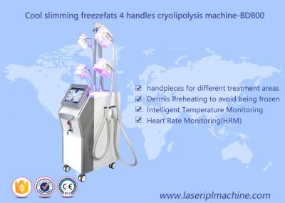China 4 Handle Weight Loss Cryolipolysis Machine / Fat Freezing Vacuum Cavitation Slimming Machine for sale
