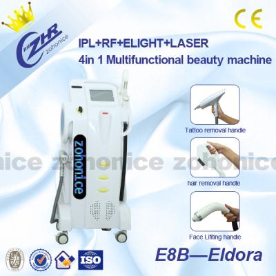 China 1Hz - 5HZ vertical 3 EN 1 máquina del retiro de la E-luz + del pelo del IPL + del ND YAG para el salón de belleza en venta