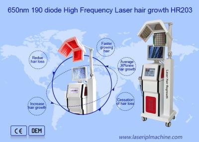 China Máquina del crecimiento del pelo del laser del diodo de los estimuladores 650nm con el detector de la cámara en venta