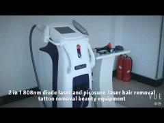 E9DQ Multifunctional 2in1 808 Diode Laser Tattoo and Hair Removal Machine