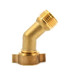China 3/4'' Lead Free Brass Hose Elbow , 45 Degree Garden Hose Elbow With Gripper for sale