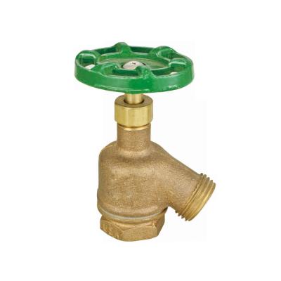 China CNC 3/4 Inch Brass Water Faucet Bent Nose Garden Valve With Hand Wheel for sale